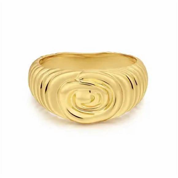 NEW LUV AJ women's coquille swirl ring in gold - Picture 1 of 3